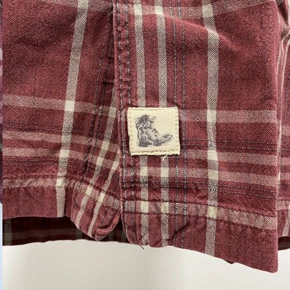 Timberland Vintage Plaid Shirt Workwear Chore Pockets Check Burnt Red Medium - Picture 8 of 11